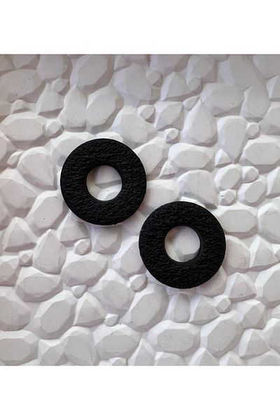 ACCESSORY Black Circle Hoop Earrings