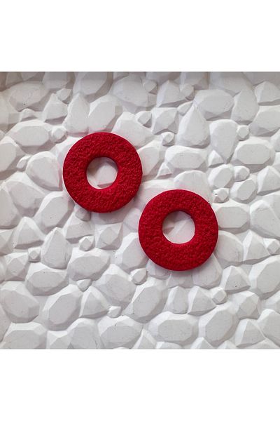ACCESSORY Red Circle Hoop Earrings
