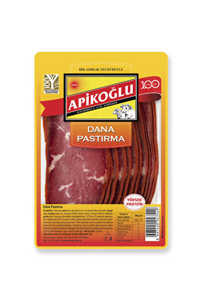 Apikoğlu Dilimlenmiş Seçme Dana Pastırma 90 Gr. Üçlü Paket (toplam 270 Gr.)
