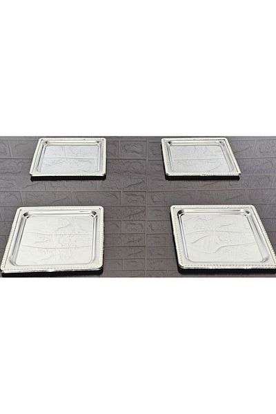atabey home collection 6 Pieces Silver Tray and Frame Cast Cafe & Tea Service