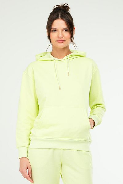 speedlife Light Green Oversize Basic Cotton Hooded Kangaroo Pocket Women's Sweatshirt Sc1242