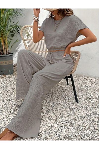 RASCHA Γυναικείο Smoke Grey Twist Crop Παντελόνι