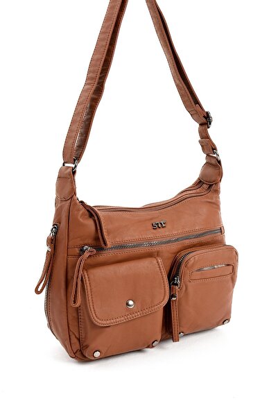 yuzuco حقيبة كتف من الجلد الصناعي باللون البني (الموديل: 571-13-10K)