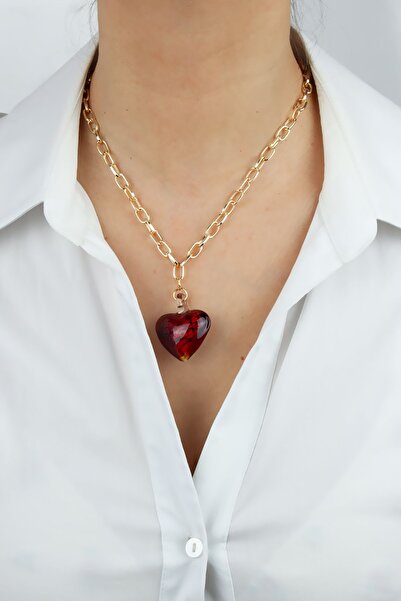 Liveyn Design اليدوى القلب يميل سلسلة ذهبية قلادة