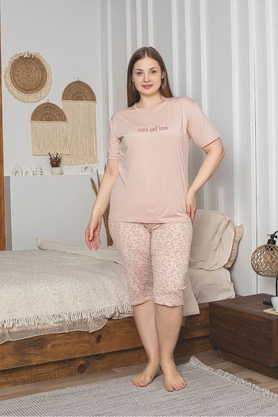 Asel Plus Size Lycra Bamboo Capri Pajama Set