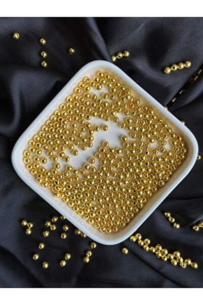 Bijumix Aksesuar 25 gram Altın Sarısı Plastik Gold Boncuk Takı Yapım 5 mm