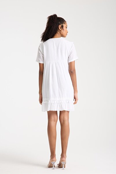 White By Nature Glitter Detailed Dress