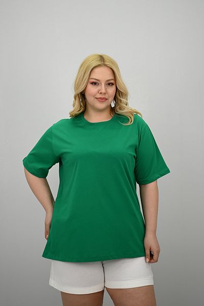 Koza Butik Women's Large Size Short Sleeve Crew Neck Oversize T-Shirt 1963-25