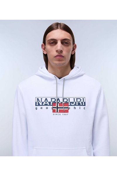 Napapijri Ανδρικό φούτερ b-aylmer Napapijri σε λευκό χρώμα