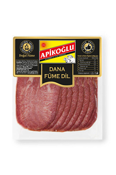 Apikoğlu Dilimli Dana Füme Dil 70 Gr. Beşli Paket (TOPLAM 350 GR.)