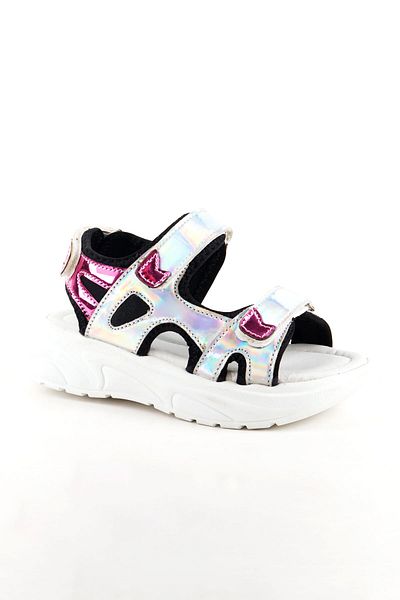 Süperland Girl's Shiny Gray Daily Sandals