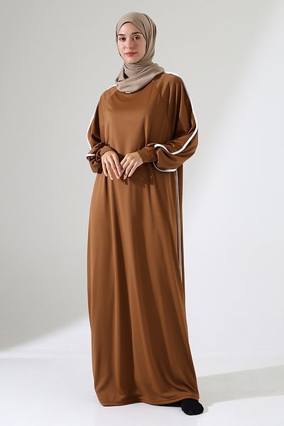 Berel Moda Prayer Dress with Cuffs and Piping Detail