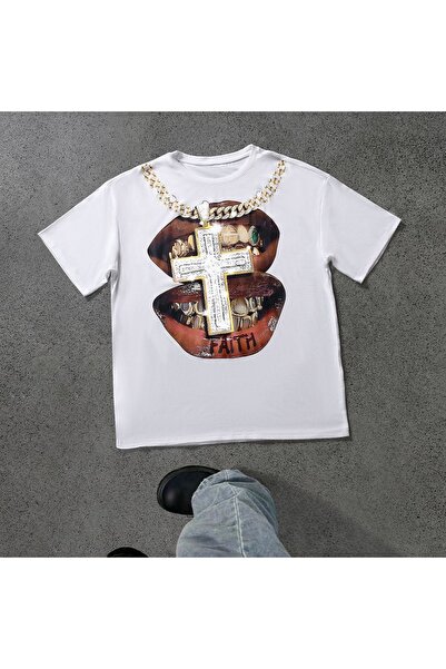 Bengi Clothing تي شيرت مطبوع بأكمام قصيرة وقصة كبيرة الحجم