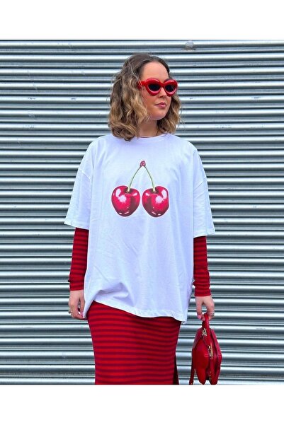 Bengi Clothing تي شيرت مطبوع بأكمام قصيرة وقصة كبيرة الحجم