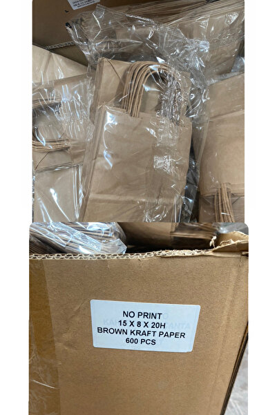 figanlar ambalaj 1. Kalite Kraft Büküm Saplı Karton Çanta 50 Adet 15x8x20 Hediye Poşeti