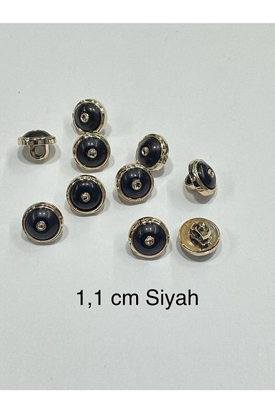 karantuhafiye 02734 Black Metalized Button, 10Pcs Blouse Button