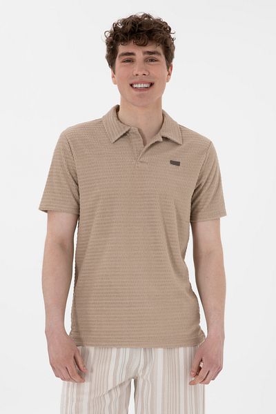 U.S. Polo Assn. Men's Regular Fit Polo Neck Beige T-Shirt 50299989 -Vr011