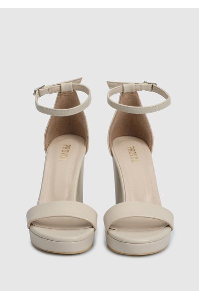 Provoq Beige Women's Sandals - High Heels