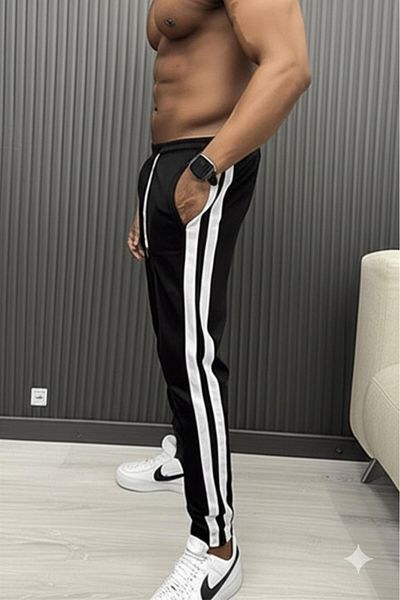 NO 601 Ανδρικό μαύρο καλοκαιρινό Extrafor Skinny Sweatpants