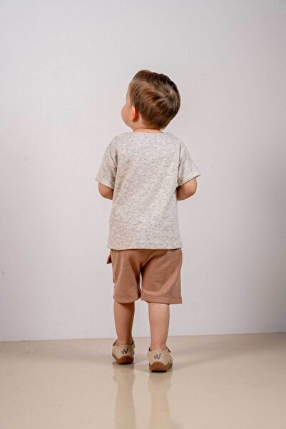 bombe Baby Kids Brown Cotton Shorts Comfortable Set Trend Fashion Girl-Boy Baby Kids Bottom Top Set