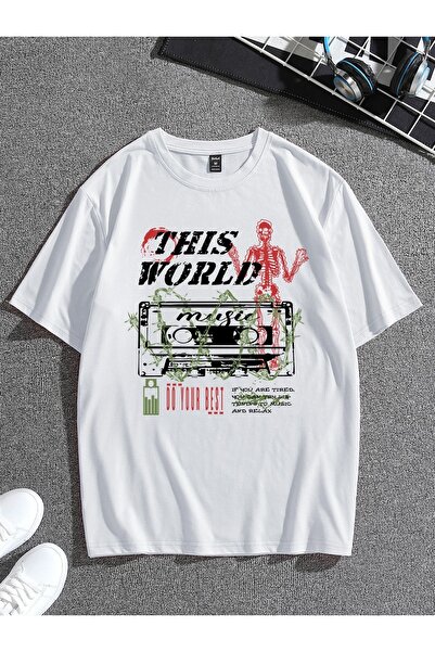 Bengi Clothing تي شيرت مطبوع بأكمام قصيرة وقصة كبيرة الحجم