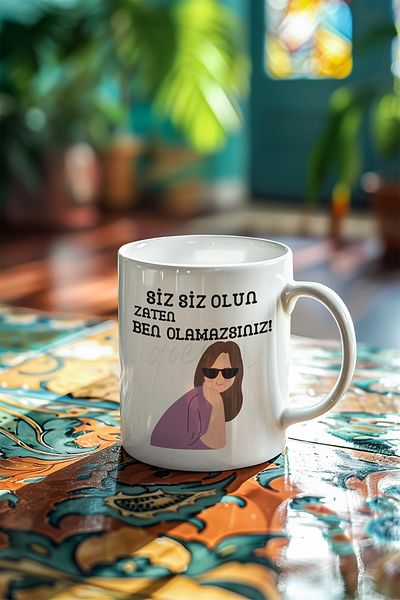 qoeuyl boutique You Can'T Even Be Me Lettering Printed Fun Gift Mug Cup-Woman with Hijab Visual Options