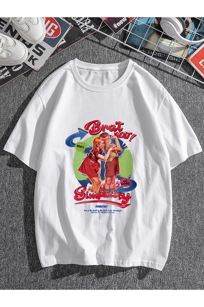 Jose Clothing Tricou imprimat cu mânecă scurtă cu croială supradimensionată