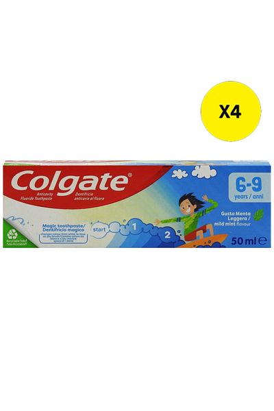 Colgate X4 - COLGATE TOOTHPASTE 50ML MINT 6-9 YEARS