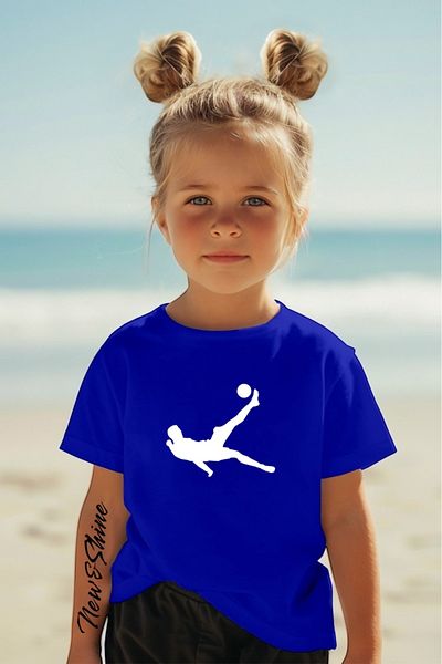 New Shine 1 tricou este un cadou pentru achiziții de 6 și mai sus în coș - Tricou pentru copii oversize cu imprimeu pentru fotbalist