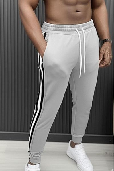 NO 601 Ανδρικό γκρι καλοκαιρινό Extrafor Skinny Sweatpants
