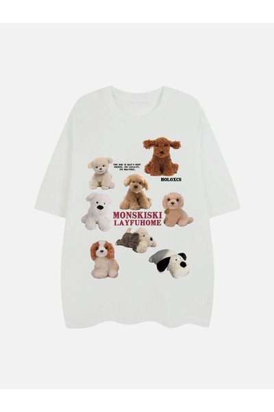 Jose Clothing تي شيرت مطبوع بأكمام قصيرة وقصة كبيرة الحجم