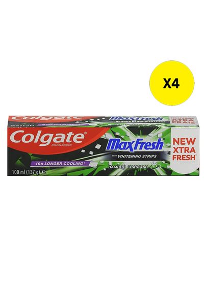 Colgate X4 - COLGATE TOOTHPASTE 100ML MAX FRESH BAMBOO CHARCOAL