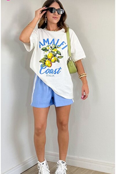 Jose Clothing Tricou imprimat cu mânecă scurtă cu croială supradimensionată