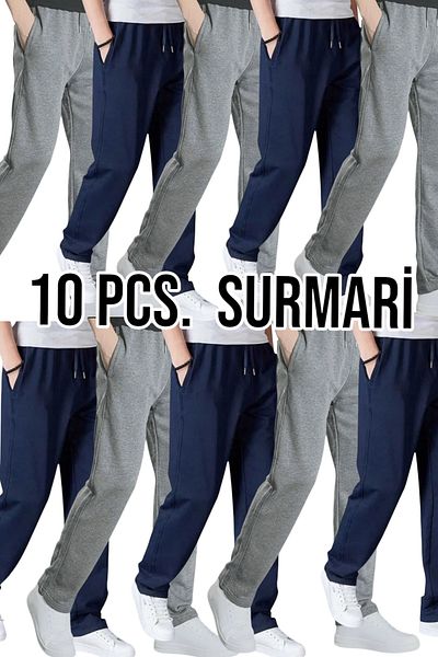 SURMARİ Unisex Regular Pipe Leg 5 Navy Blue και 5 Smoked Sweatpants 10 κόκκων