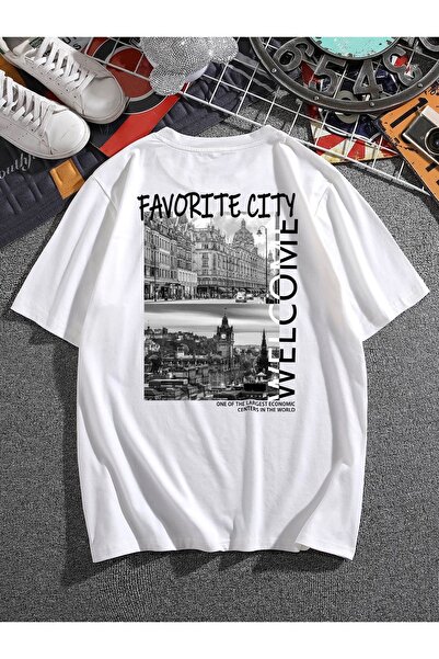 Bengi Clothing تي شيرت مطبوع بأكمام قصيرة وقصة كبيرة الحجم