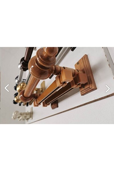 BonicasaArt Meşe Çift Raylı Ahşap Rustik Perde Askısı Rustik Borusu 150 Cm