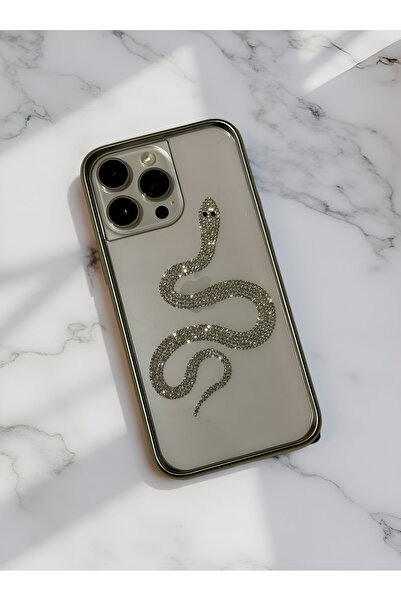 HYPERSOFT Iphone 15 Pro (6.1 inç) Uyumlu Işıltılı Parlak Taşlı Luxury Seri Şe...