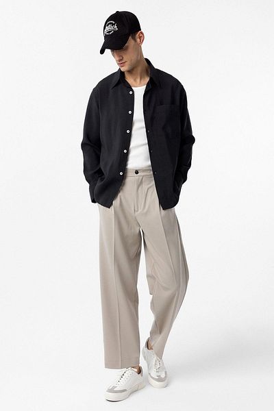 Antioch Black Modal Fabric Relax Fit Men's Shirt