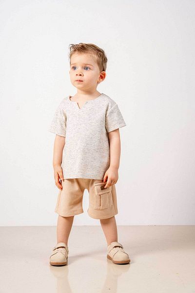 bombe Baby Kids Natural Cotton Shorts Comfortable Set Trend Fashion Girls-Boys Baby Kids Bottom Top Set
