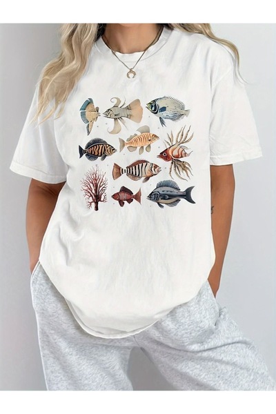 Jose Clothing Tricou imprimat cu mânecă scurtă cu croială supradimensionată