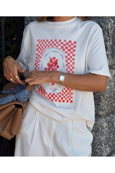 Jose Clothing Tricou imprimat cu mânecă scurtă cu croială supradimensionată