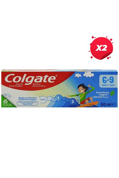 Colgate X2 - COLGATE TOOTHPASTE 50ML MINT 6-9 YEARS