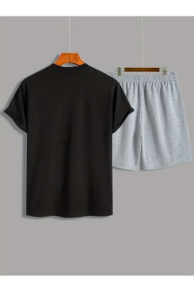 Minikelya Men's Casual Printed T-Shirt and Shorts Set