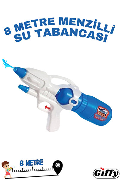 giffy Oyuncak 8 Metre Menzilli Su Tabancası Büyük Boy Su Silahı 37 Cm Doldurulabilir Tüplü Yaz Deniz Havuz