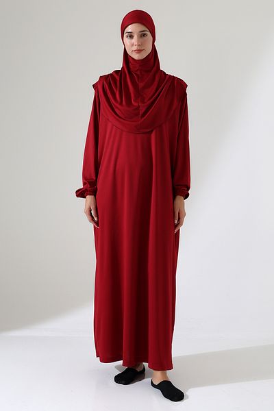 Berel Moda United Prayer Dress with Shawl Burgundy