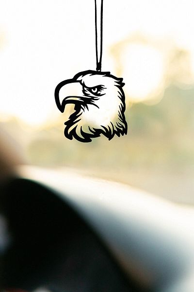 mufamet Car Ornament Metal Eagle Silhouette Rearview Mirror Ornament Souvenir Auto Accessory