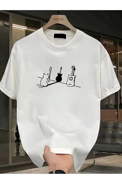 PENTHİLUS Men's Fashion Printed Pure Cotton Short Sleeve Casual T-Shirt Large Size.