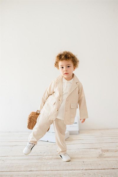 miabambim Beige Boy's Linen Pants