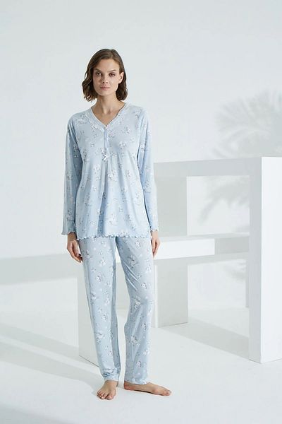 Etoile ETOİLE ANGELİQUE 100% BUMBAC Costum de pijama cu mânecă lungă pentru femei