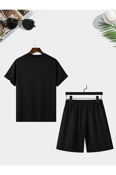 Minikelya New Men's Fashion Personality Ufc Letter Printed 2-Piece Casual Comfort Suit
